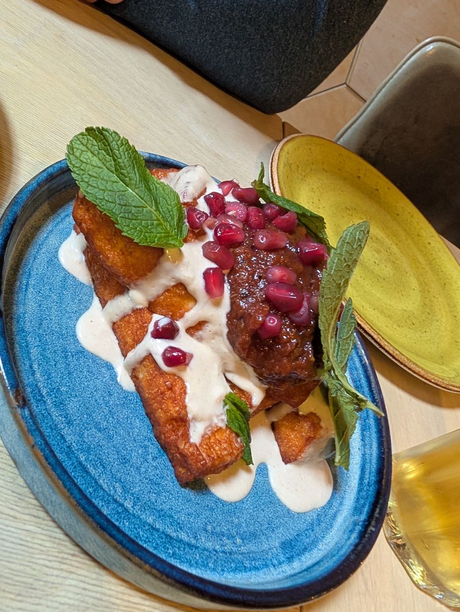 A dish plated up at Hafla Hafla